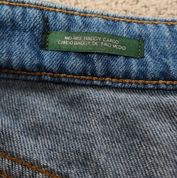 Wild Fable Women's Mid Rise Wide Leg Cargo Baggy Pants Medium Wash Size 2/31" - Picture 16 of 16